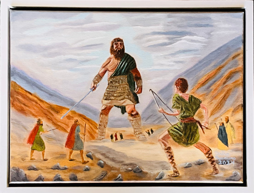 David & Goliath — 17 x 13 | White Frame