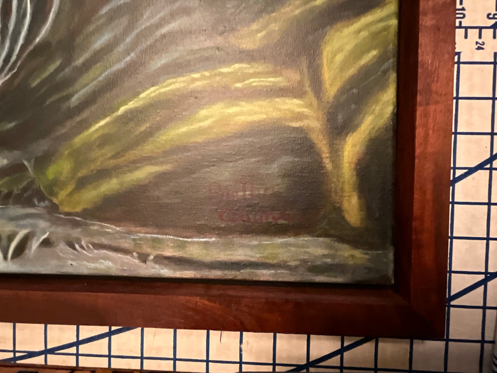 Waterfall — Beautiful Tropical Scene | 26 x 20 | Rosewood Frame